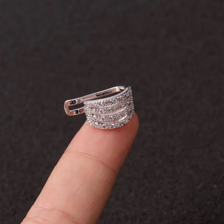 ایرکاف چهار لاین نگین طلایی و نقره ای