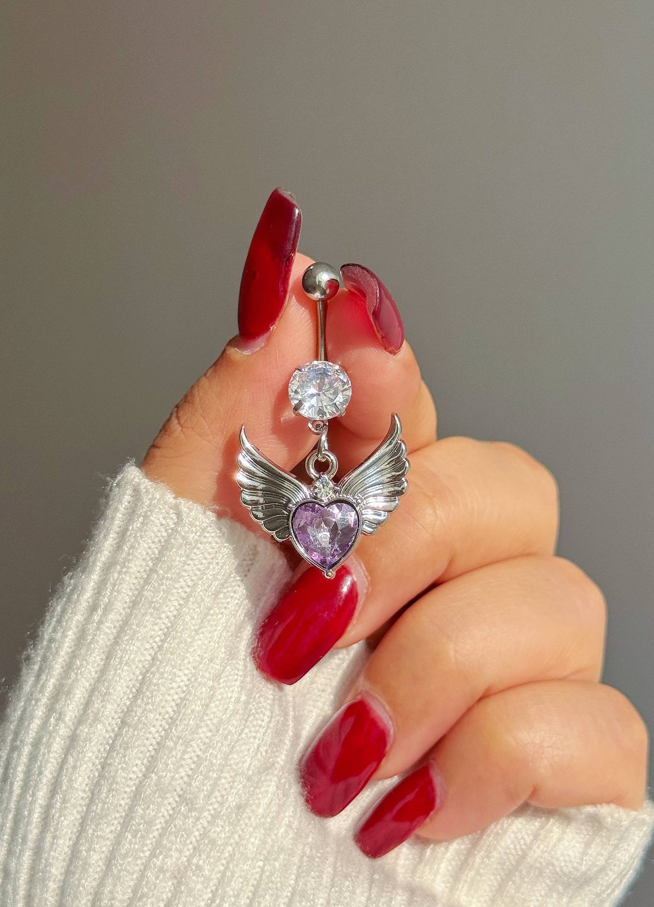 پیرسینگ ناف قلب فرشته (رنگبندی داره)