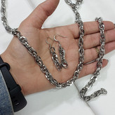 سرویس کامل زنانه ست گردنبند دستبند و گوشواره استیل درجه یک مشابه طلا