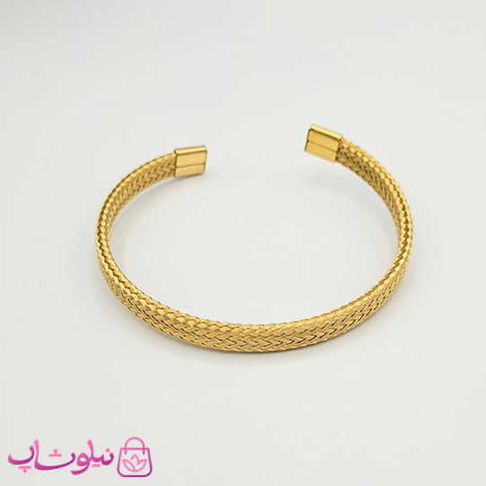 بنگل حصیری مردانه استیل طلایی رنگ کد 2491