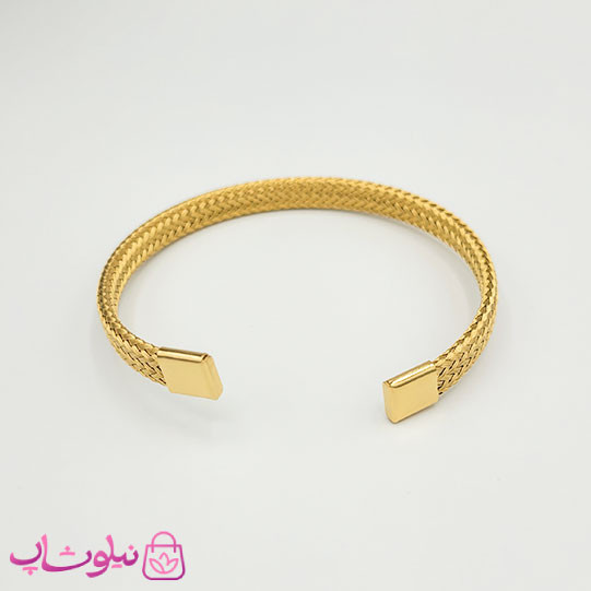 بنگل حصیری مردانه استیل طلایی رنگ کد 2491