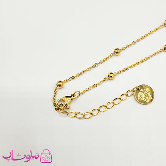 گردنبند زنانه ورساچه سبز با زنجیر توپی کد 2291
