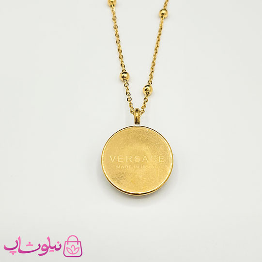گردنبند زنانه ورساچه سبز با زنجیر توپی کد 2291