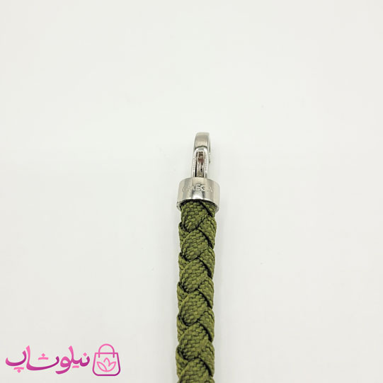 دستبند امگا مردانه برزنتی یا کنفی سبز با قفل نقره ای کیفیت مستر کد 1150