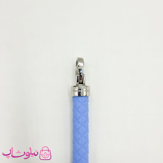 دستبند امگا رابر آبی روشن با قفل نقره ای مردانه زنانه کیفیت مستر کد 1150