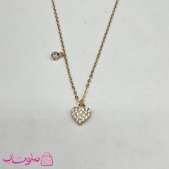 گردنبند زنانه ژوپینگ طرح قلب مینیمال با نگین ریز سفید کد 2813
