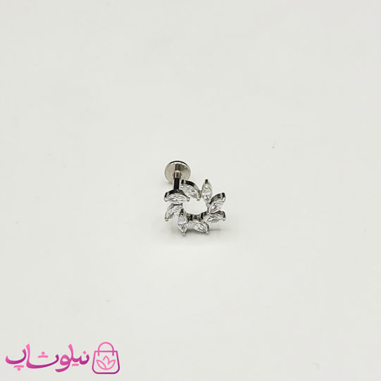 پیرسینگ گوش مدل خورشید نقره ای رنگ کد 310
