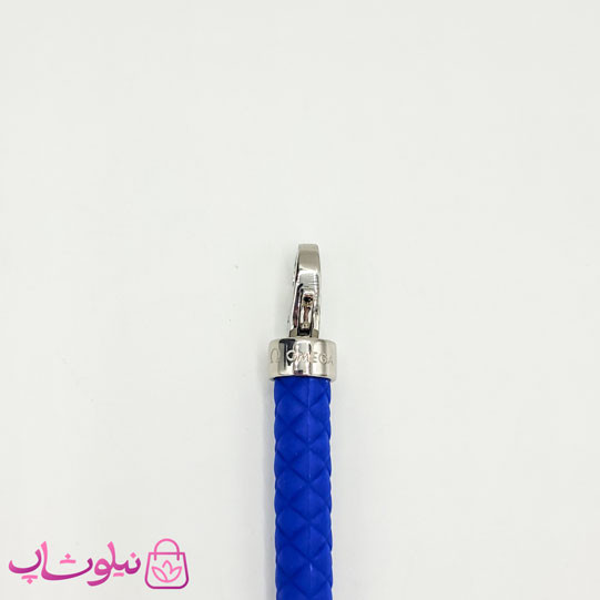 دستبند امگا رابر آبی کاربنی مردانه زنانه کیفیت مستر کد 1100