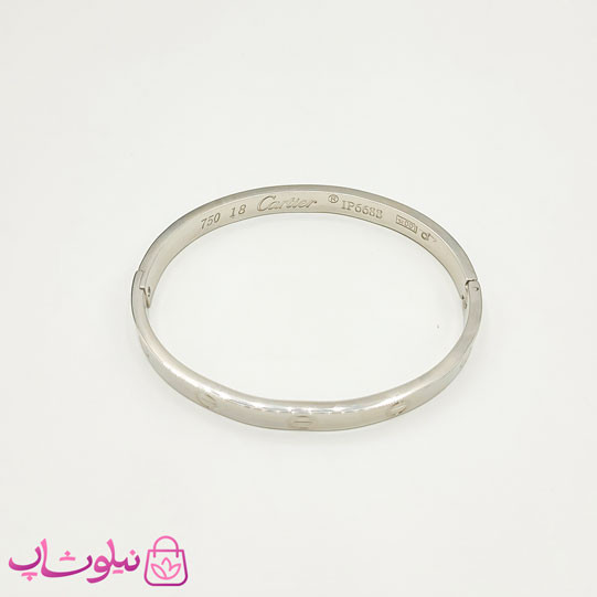 دستبند زنانه مردانه مدل کارتیه لاو نقره ای کد 259