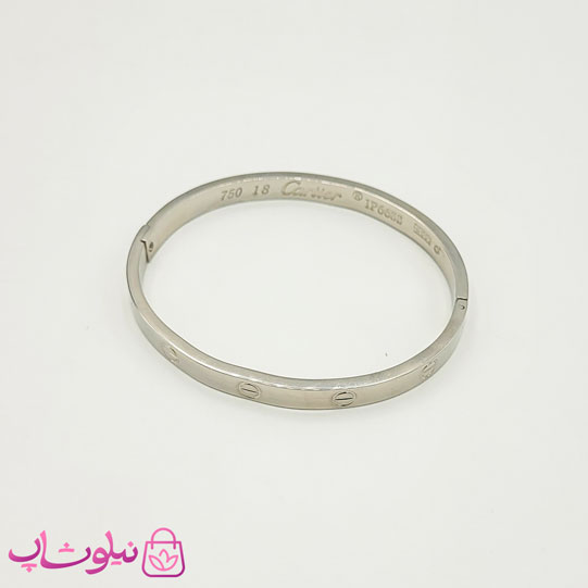 دستبند زنانه مردانه مدل کارتیه لاو نقره ای کد 259