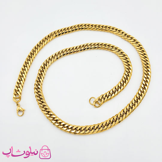 گردنبند مردانه کارتیه استیل طلایی کد 499