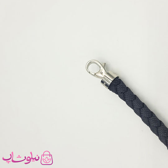 دستبند امگا برزنتی یا کنفی مشکی مردانه با قفل نقره ای کیفیت مستر کد 1100