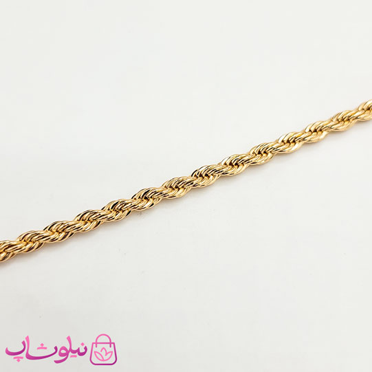 دستبند زنانه طنابی ژوپینگ طول 19 سانت و عرض 4 میل کد 3191