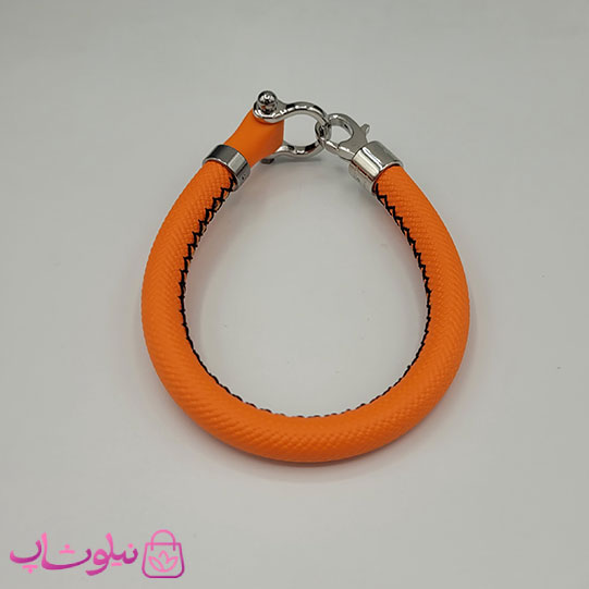 دستبند امگا رابر نارنجی مردانه سایز لارج کیفیت مستر با دوخت مشکی (طراحی جدید) کد 1350