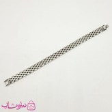 دستبند مردانه زنانه استیل طرح رولکس نقره ای کد 750