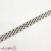 دستبند مردانه زنانه استیل طرح رولکس نقره ای کد 750