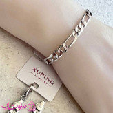 دستبند زنانه ژوپینگ طرح فیگارو نقره ای رنگ طول 19.5 سانت عرض 6.5 میل کد 5491