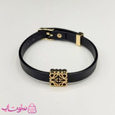 دستبند زنانه لووه Loewe چرم استیل رنگ مشکی کد 650