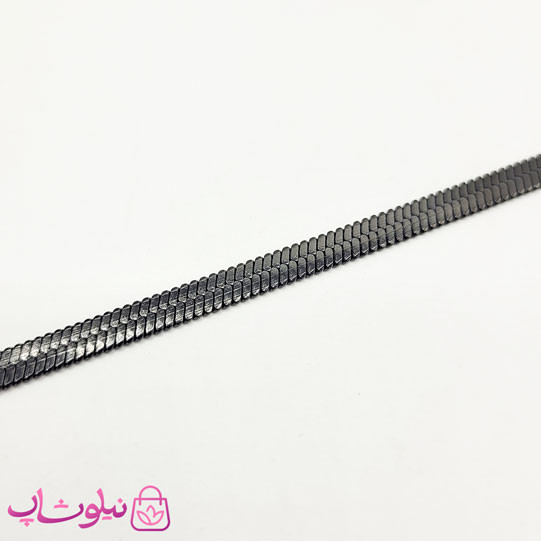 زنجیر مردانه هرینگبون مدل مشکی استیل 60 سانت 5 میل کد 220