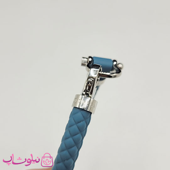 دستبند امگا رابر رنگ سبزآبی با قفل نقره ای کیفیت مستر کد 900