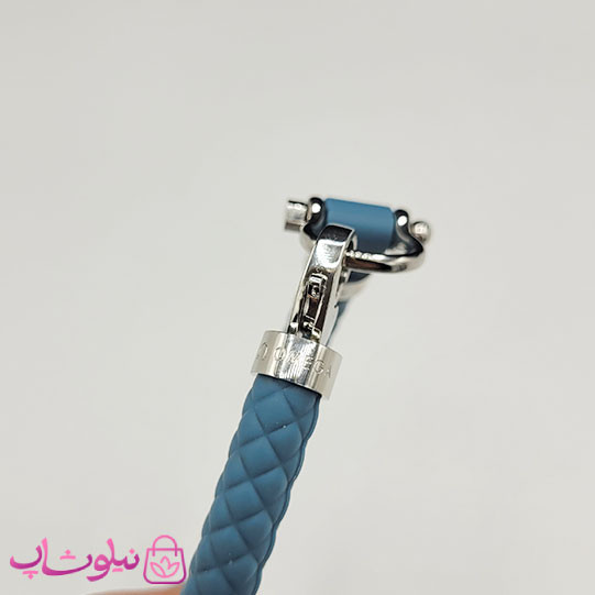دستبند امگا رابر رنگ سبزآبی با قفل نقره ای کیفیت مستر کد 900