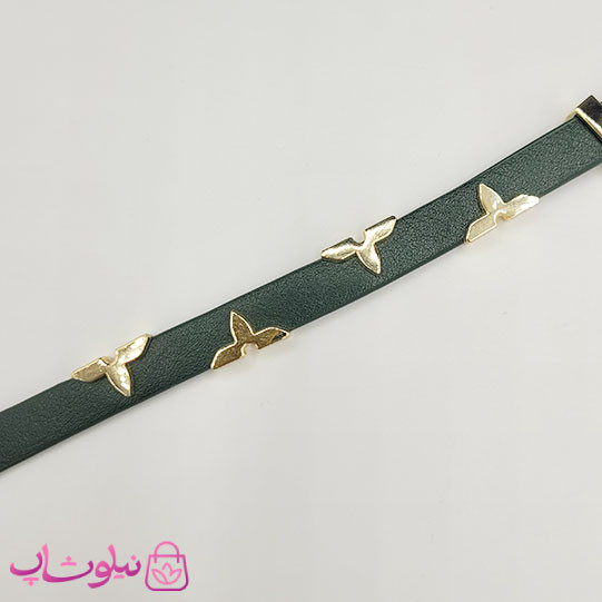 دستبند زنانه لویی ویتون مدل چرم استیل سبز کد 500