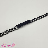 دستبند مردانه مدل کارتیه پلاک دار مشکی رنگ کد 2891