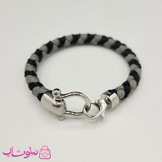 دستبند امگا مردانه زنانه مدل کنفی طوسی مشکی کیفیت مستر کد 1100