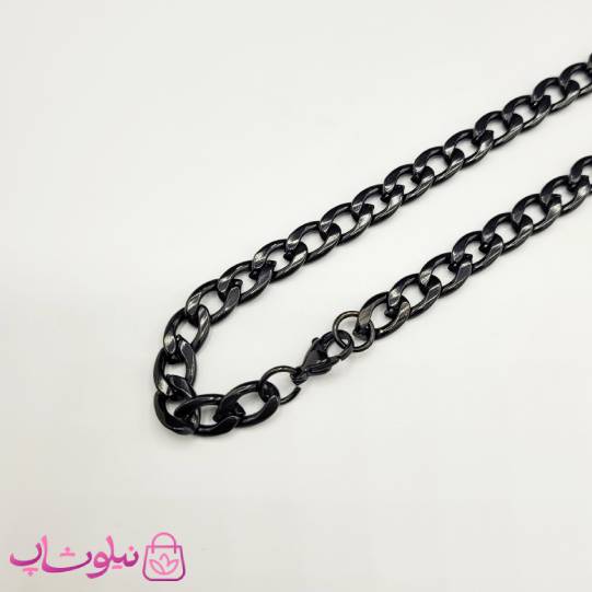 زنجیر مردانه کارتیه مشکی استیل 60 سانت عرض 7 میل کد 4591