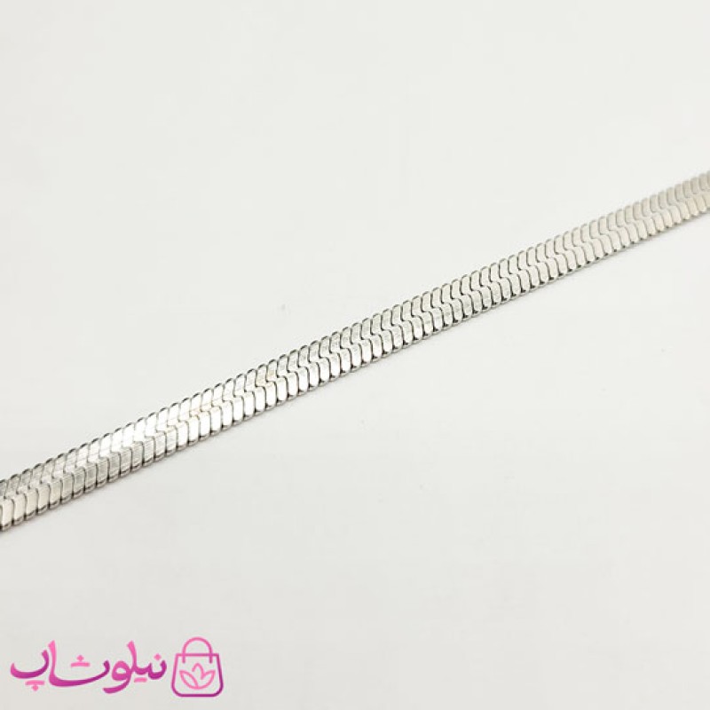 زنجیر مردانه هرینگبون مدل نقره ای استیل 60 سانت 5 میل کد 150