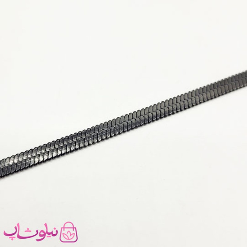 زنجیر مردانه هرینگبون مدل مشکی استیل 60 سانت 5 میل کد 150