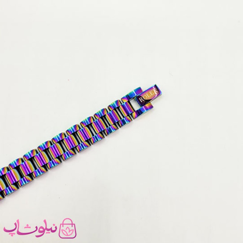 دستبند مردانه زنانه استیل طرح رولکس هولوگرامی کد 2991
