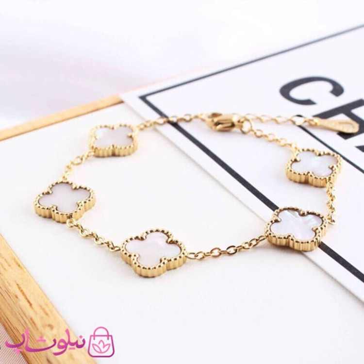 دستبند دخترانه مدل ونکلیف سفید