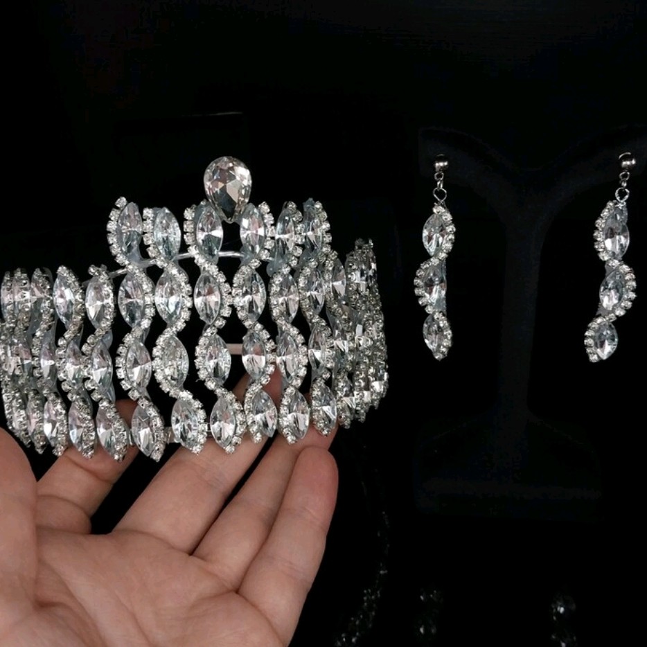 ست تاج عروس و گوشواره