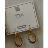 گوشواره دو حالته استیل با روکش طلا از برند tosh