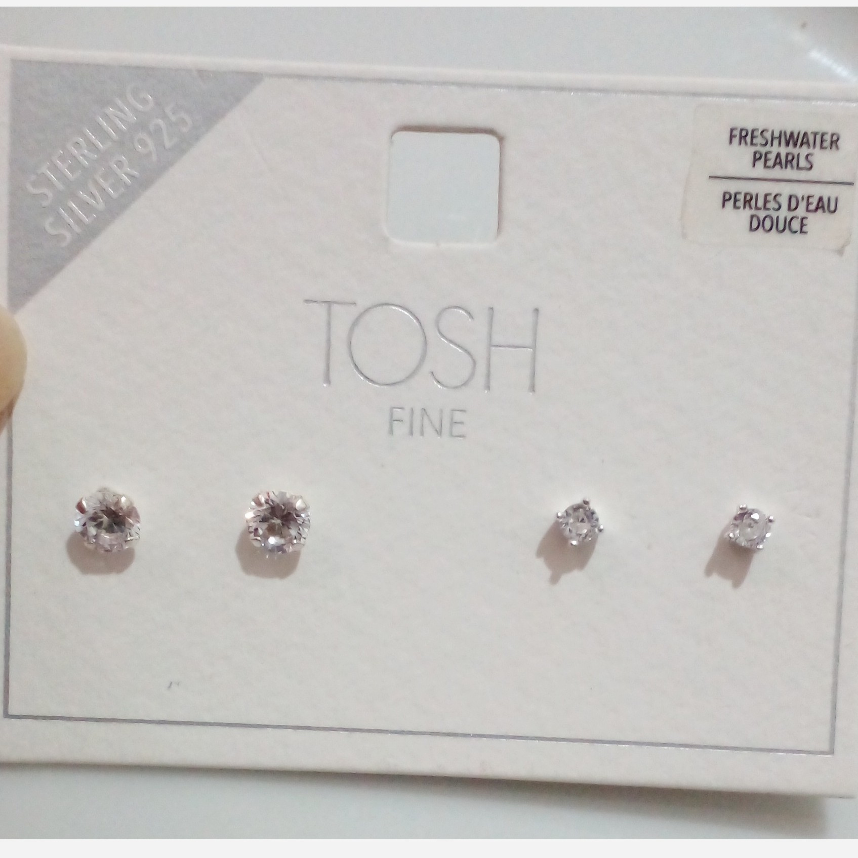 پک دوتایی گوشواره میخی با حک عیار 925 از برندtosh