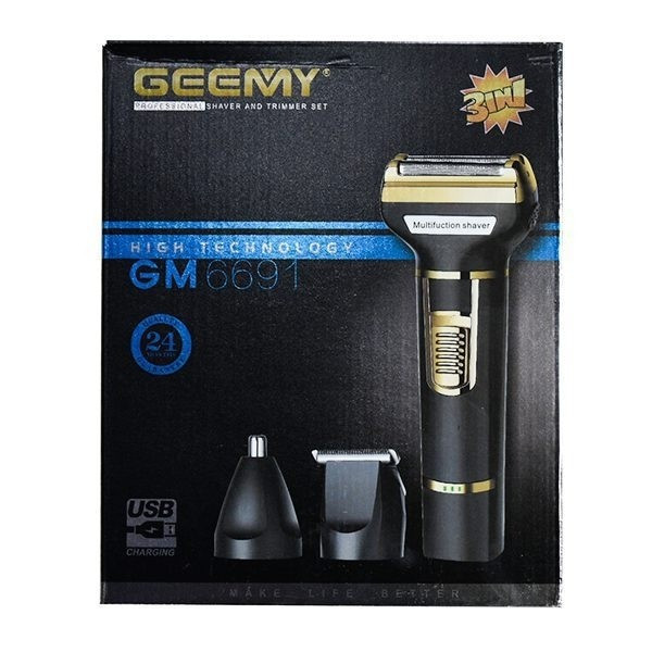 ماشین اصلاح سه کاره سر و صورت و بدن جیمی GM-6691 ( پک 10 عددی) ریش تراش و گوش و بینی خط زن و صفر زن 6691 ( گناوه مارکت )