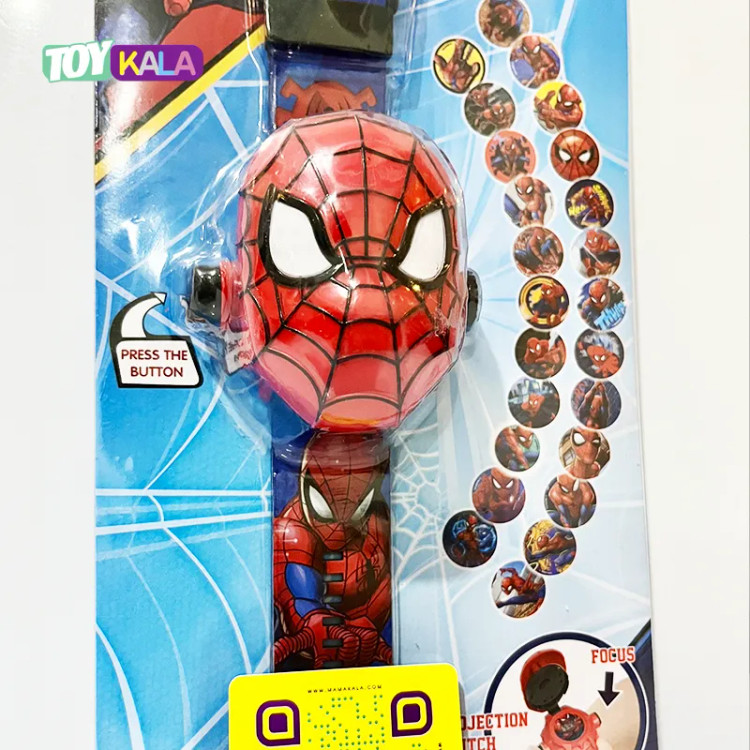 ساعت مچی عروسکی پروژکتوری دیجیتال طرح مرد عنکبوتی
