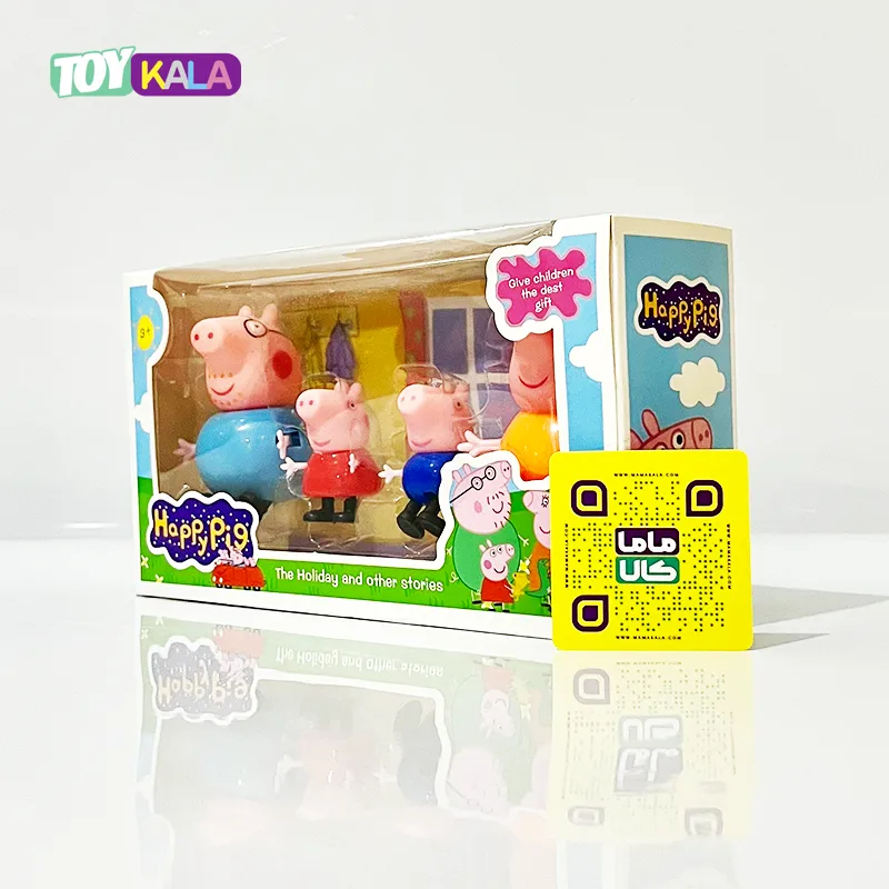 اسباب بازی ست فیگور خانواده پپاپیگ 4 عددی مدل HappyPig
