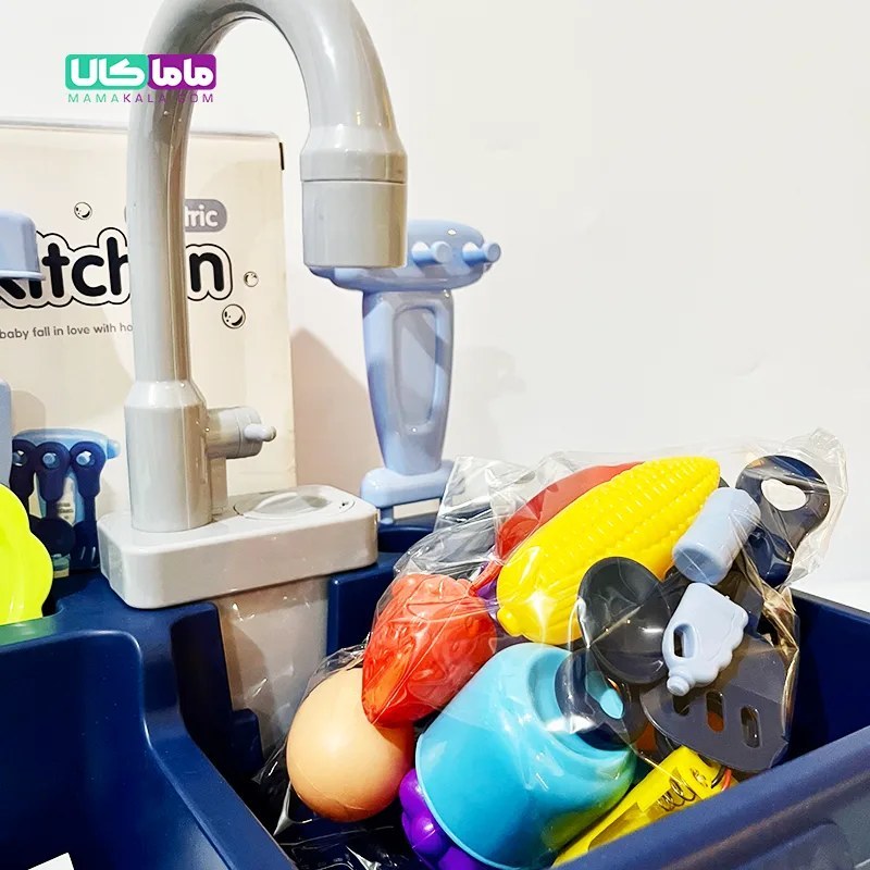 اسباب بازی سینک ظرفشویی آبی مدل Home Kitchen