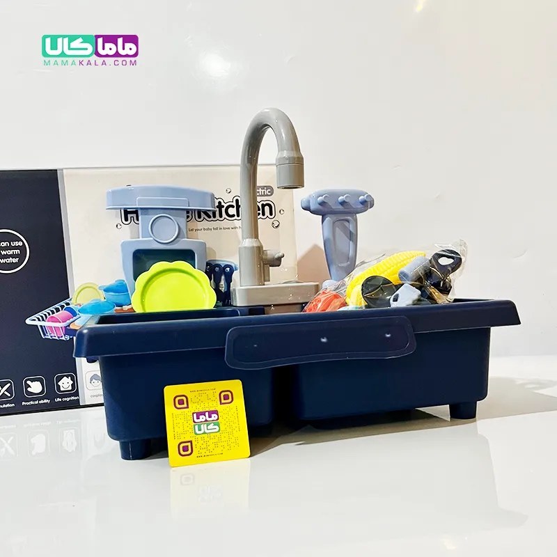 اسباب بازی سینک ظرفشویی آبی مدل Home Kitchen