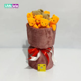 بوکت دسته گل قهوه ای عروسک خرس تدی کد 12