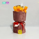 بوکت دسته گل قهوه ای عروسک خرس تدی کد 12
