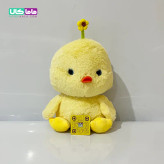 عروسک جوجه زرد گل به سر 35 سانتیمتر
