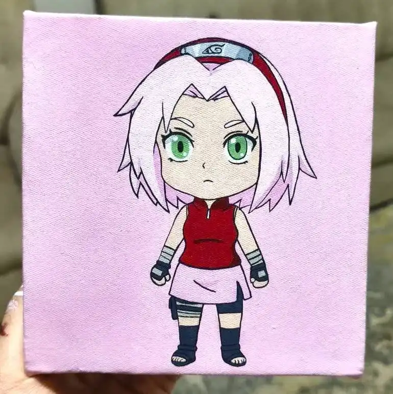 تابلو نقاشی بوم ساکورا هارونو (Sakura) | انیمه ناروتو (Naruto)