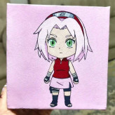 تابلو نقاشی بوم ساکورا هارونو (Sakura) | انیمه ناروتو (Naruto)