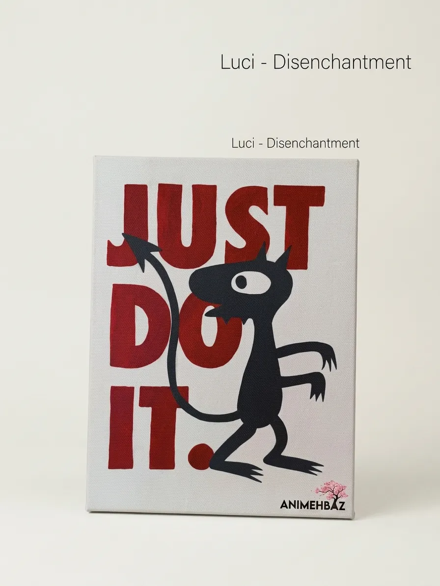 تابلو نقاشی بوم لوسی (Luci) انیمیشن طلسم شدگان طرح Just Do It