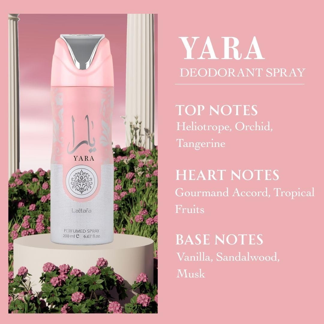 اسپری اورجینال لطافه یارا Lattafa Yara Deodorant Spray