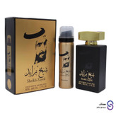 عطر ادکلن شیخ زاید Sheikh Zayed طلایی،مشکی برند ارض الخلیج 80 میل