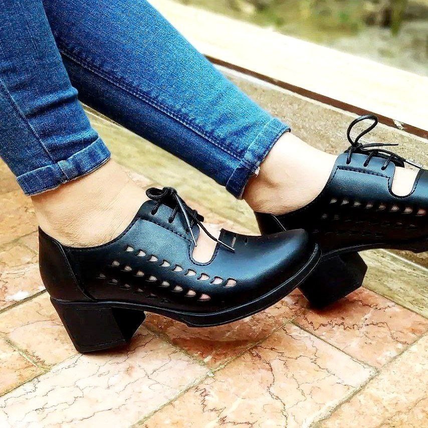 کفش زنانه قهوه ای و مشکی